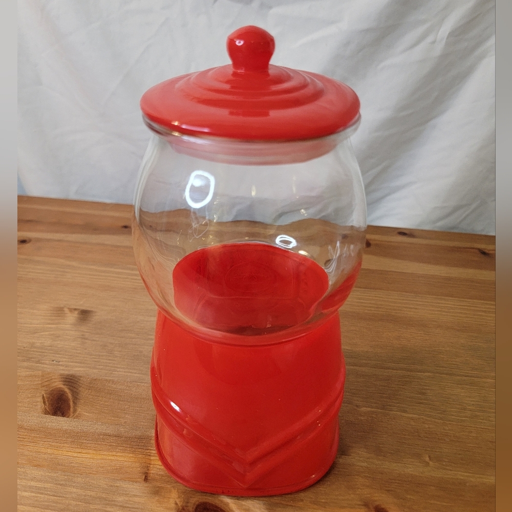 Red Glass and Ceramic Target Bullseye Candy Jar - Collectible - Popular - Picture 7 of 9
